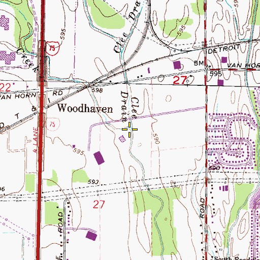 Topographic Map of Clee Drain, MI