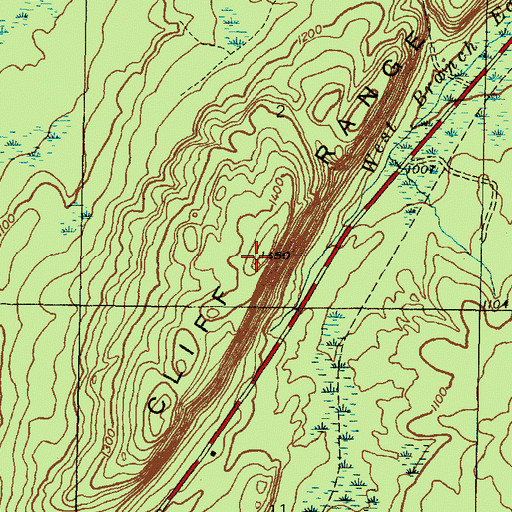 Topographic Map of Cliff Range, MI