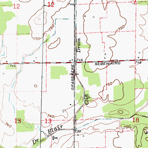 Topographic Map of Clift Drain, MI