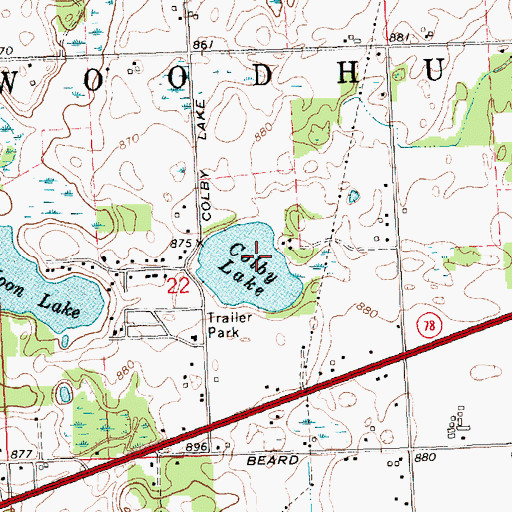 Topographic Map of Colby Lake, MI