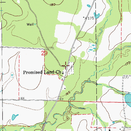 Topographic Map of Promised Land, AR