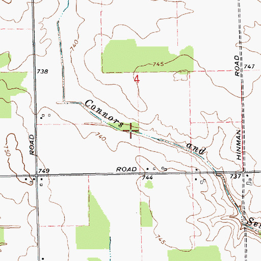 Topographic Map of Connors and Sessions Drain, MI