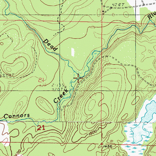 Topographic Map of Connors Creek, MI
