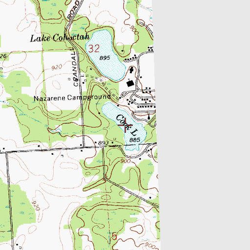 Topographic Map of Cook Lake, MI