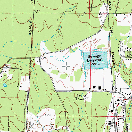 Topographic Map of North Crossett Industrial Park, AR