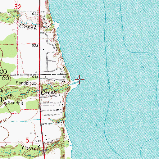 Topographic Map of County Line Creek, MI