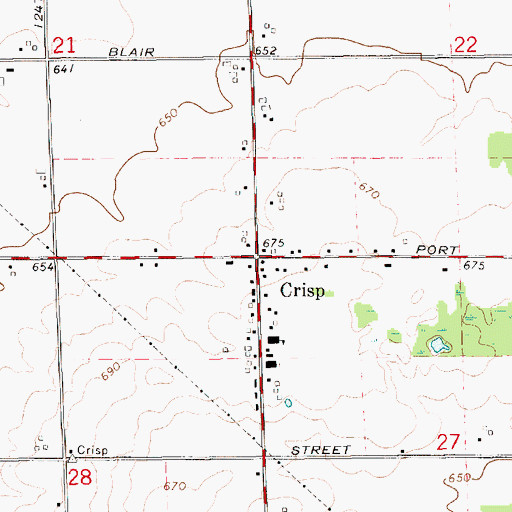 Topographic Map of Crisp, MI