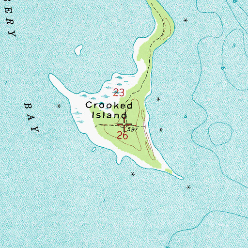 Topographic Map of Crooked Island, MI