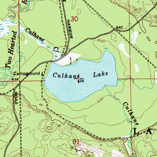 Topographic Map of Culhane Lake, MI