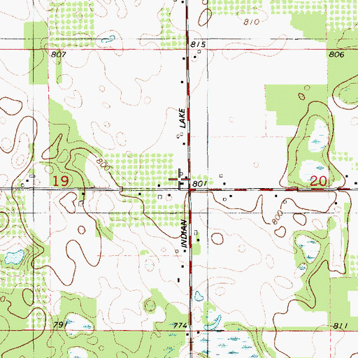 Topographic Map of Cushing Corners School, MI