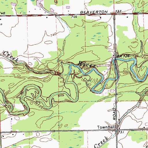 Topographic Map of Davidson Creek, MI