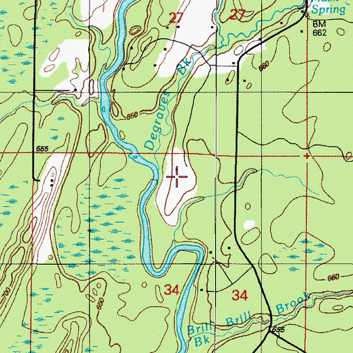 Topographic Map of Degraves Creek, MI