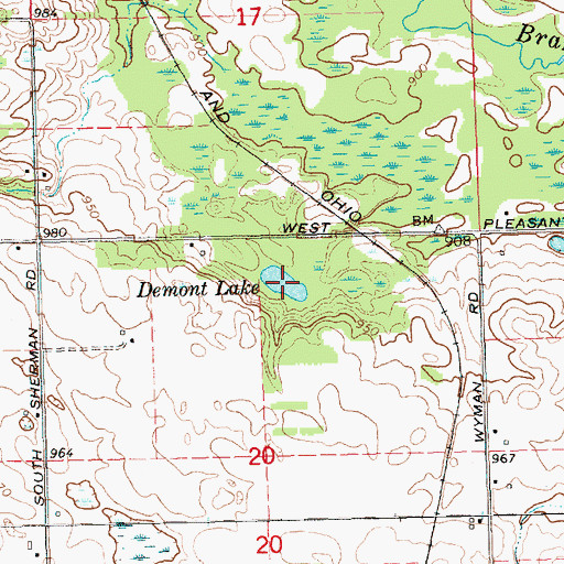 Topographic Map of Demont Lake, MI