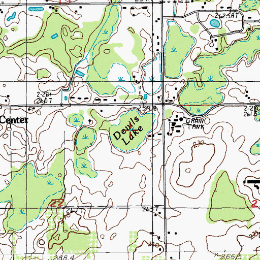 Topographic Map of Devils Lake, MI