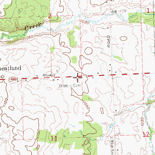 Topographic Map of Dibble Cemetery, MI