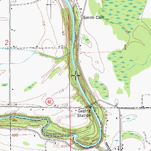 Topographic Map of Keller Ferry (historical), AR