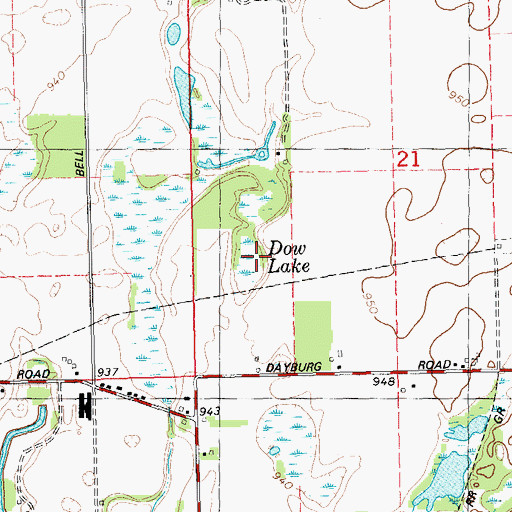 Topographic Map of Dow Lake, MI