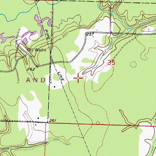 Topographic Map of McKamie-Patton Oil and Gas Field, AR