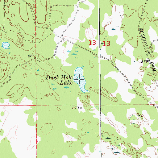 Topographic Map of Duck Hole Lake, MI