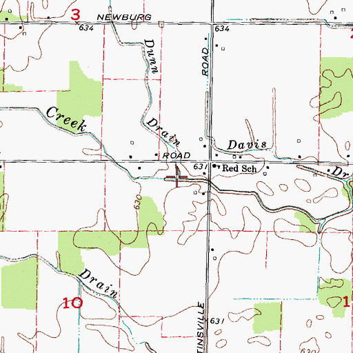 Topographic Map of Dunn Drain, MI