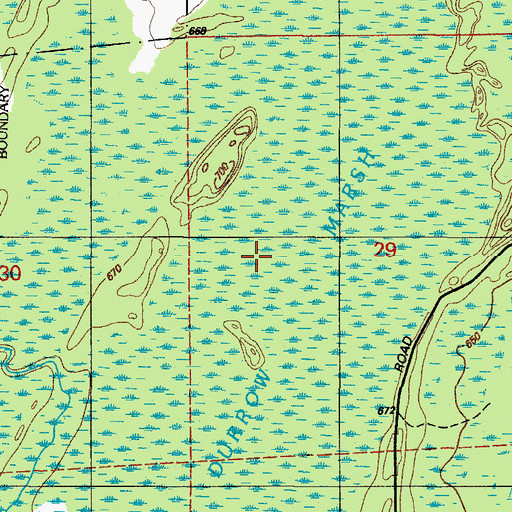 Topographic Map of Durrow Marsh, MI