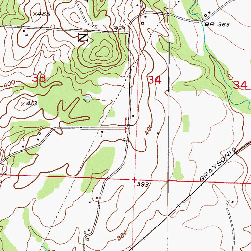 Topographic Map of Amity (historical), AR