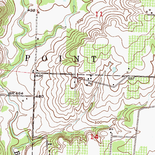 Topographic Map of Bayou Store (historical), AR