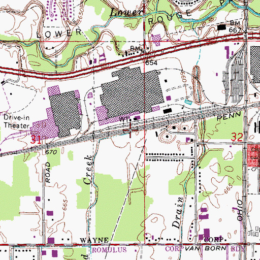 Topographic Map of Edmund Creek, MI