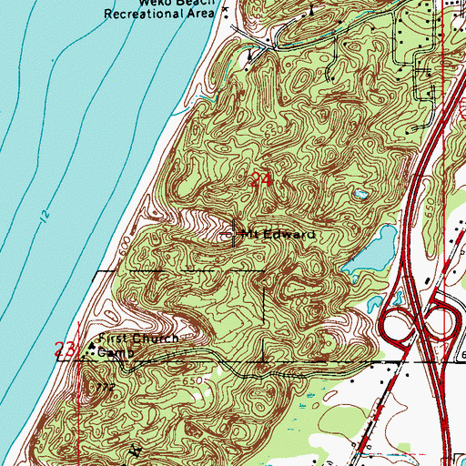 Topographic Map of Mount Edward, MI