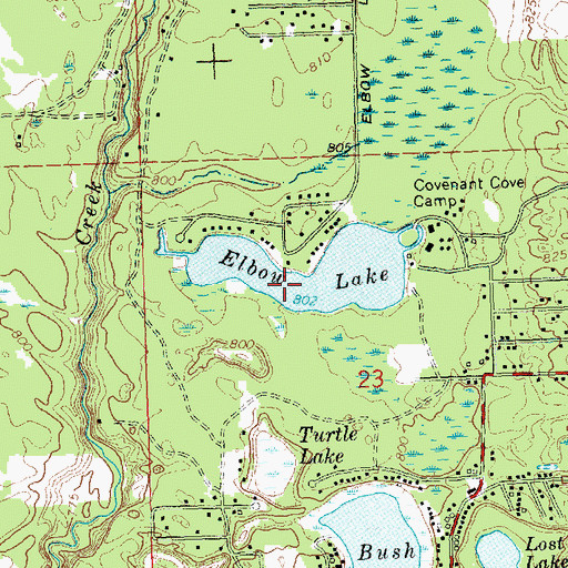 Topographic Map of Elbow Lake, MI