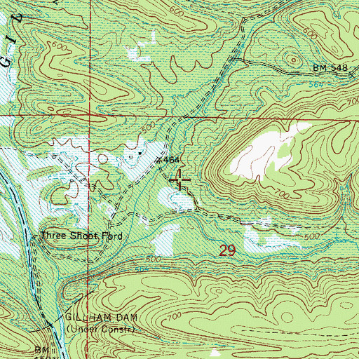 Topographic Map of Cedar Glade School (historical), AR