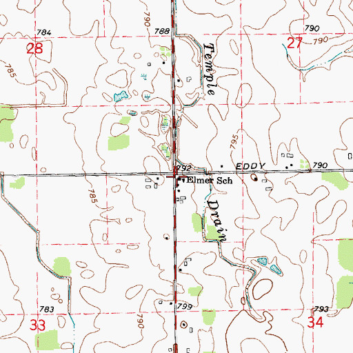 Topographic Map of Elmer School, MI