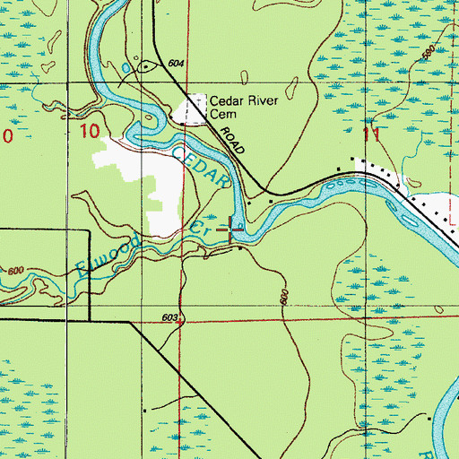 Topographic Map of Elwood Creek, MI