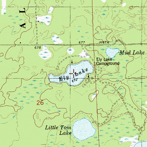 Topographic Map of Ely Lake, MI
