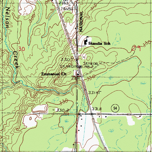 Topographic Map of Emmanuel Church, MI