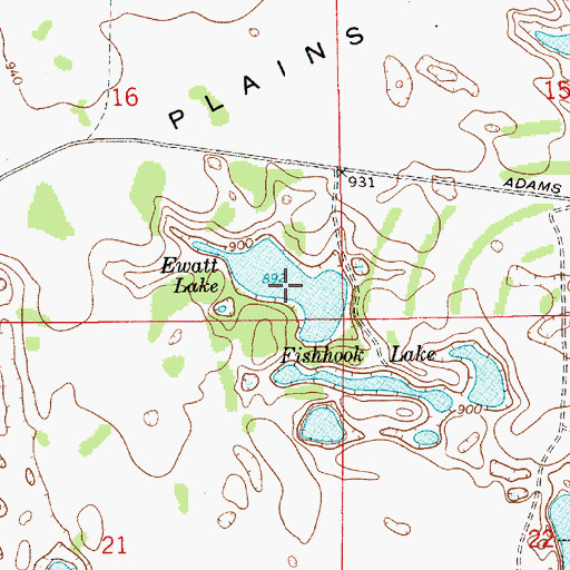Topographic Map of Ewatt Lake, MI
