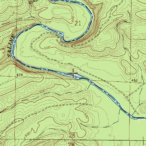 Topographic Map of Flowers Mill Crossing, AR