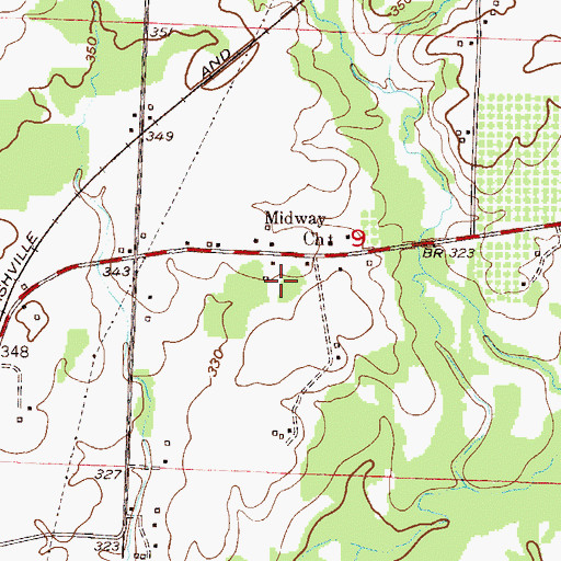 Topographic Map of Forty Five School (historical), AR