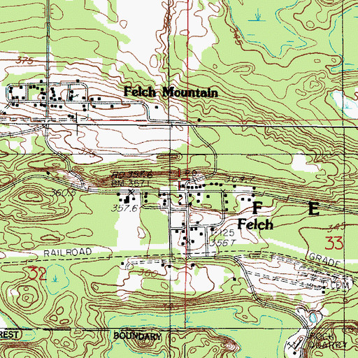 Topographic Map of Felch, MI