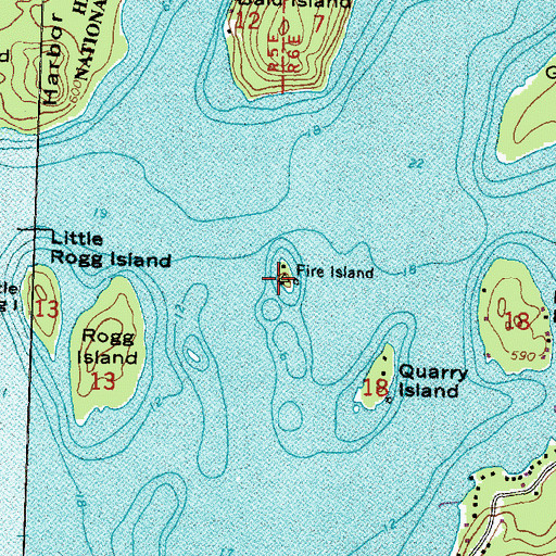 Topographic Map of Fire Island, MI