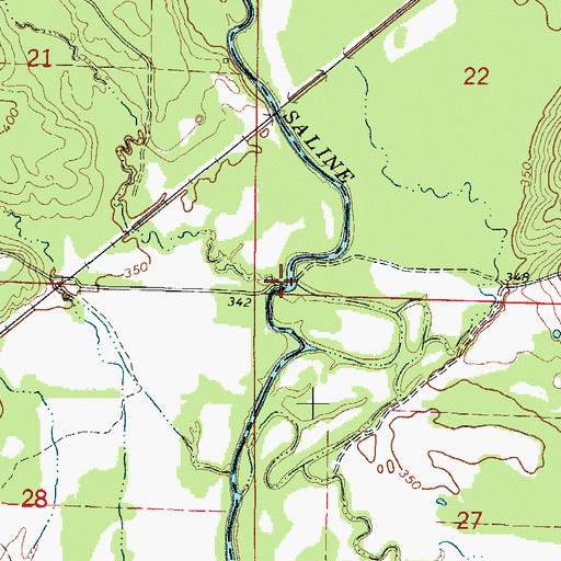 Topographic Map of Hoodinpile Ford, AR