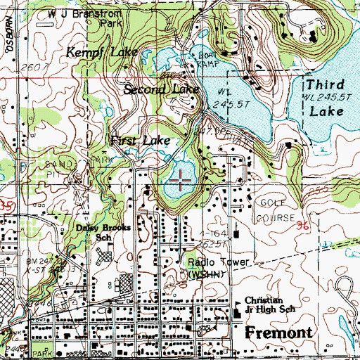 Topographic Map of First Lake, MI