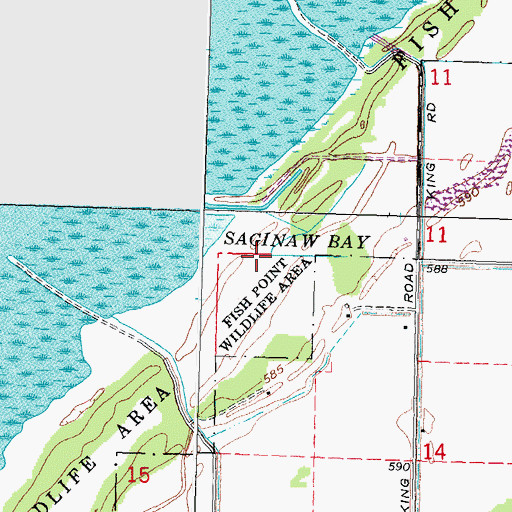 Topographic Map of Fish Point Wildlife Area, MI