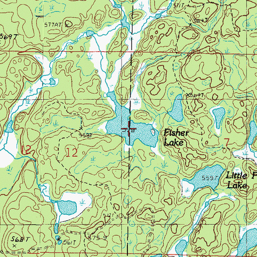 Topographic Map of Fisher Lake, MI
