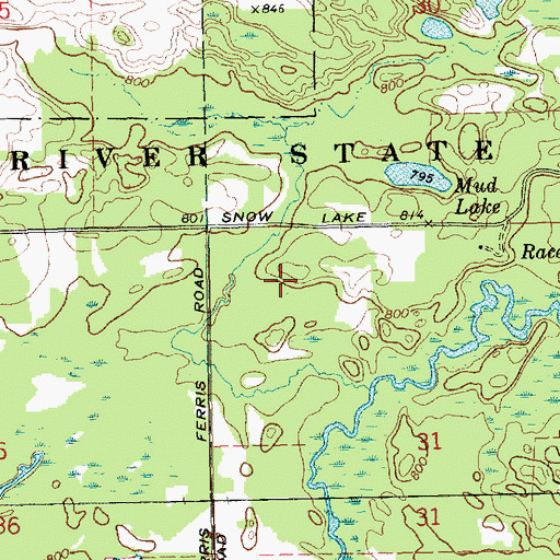 Topographic Map of Flat River State Game Area, MI