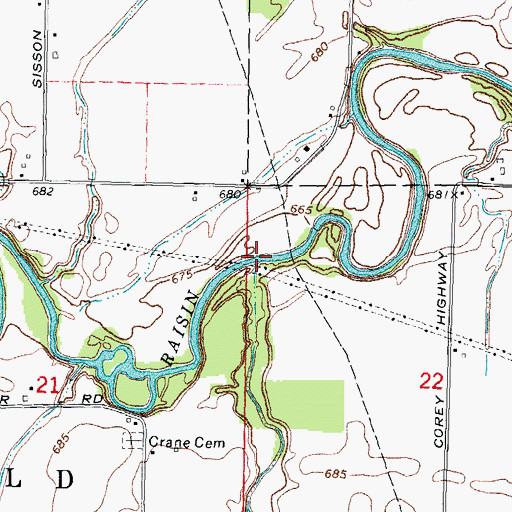Topographic Map of Floodwood Creek, MI