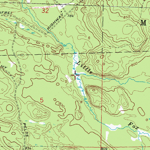 Topographic Map of Fox Creek, MI