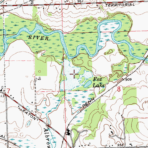 Topographic Map of Fox Lake, MI
