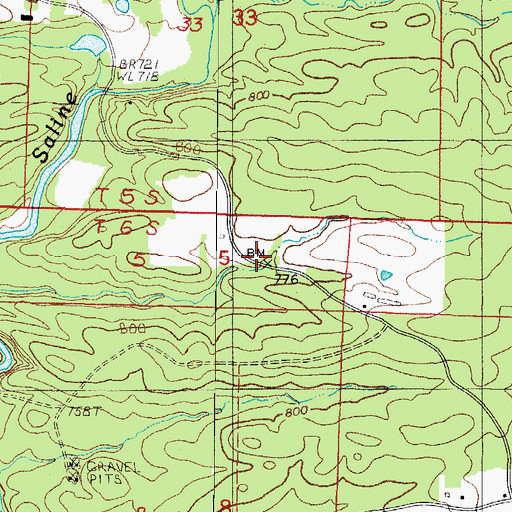 Topographic Map of Pates (historical), AR