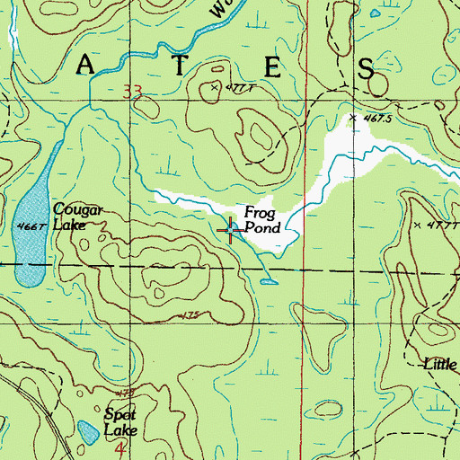 Topographic Map of Frog Pond, MI